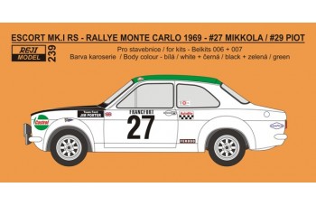Decal+P/E parts - Ford Escort Mk.I - Rallye Monte Carlo 1969 - # 27 Mikkola / # 29 Piot